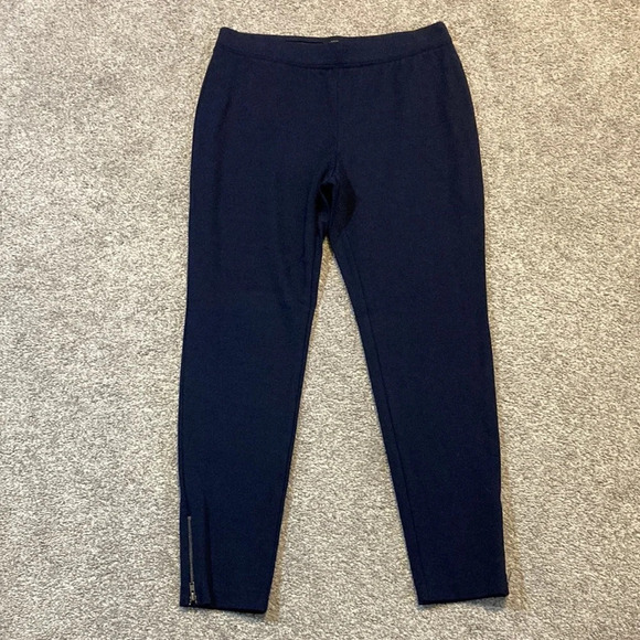 Talbots Petites Navy Skinny Pants Ankle Zip MP - Picture 1 of 13